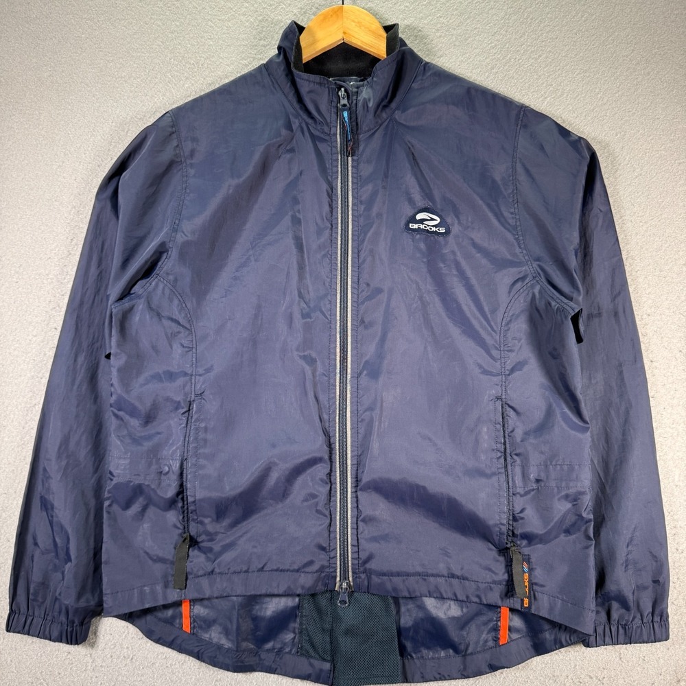 Vintage Brooks Windbreaker Jacket Womens Medium‎ Blue Running Sportswear Y2K - Picture 9 of 11